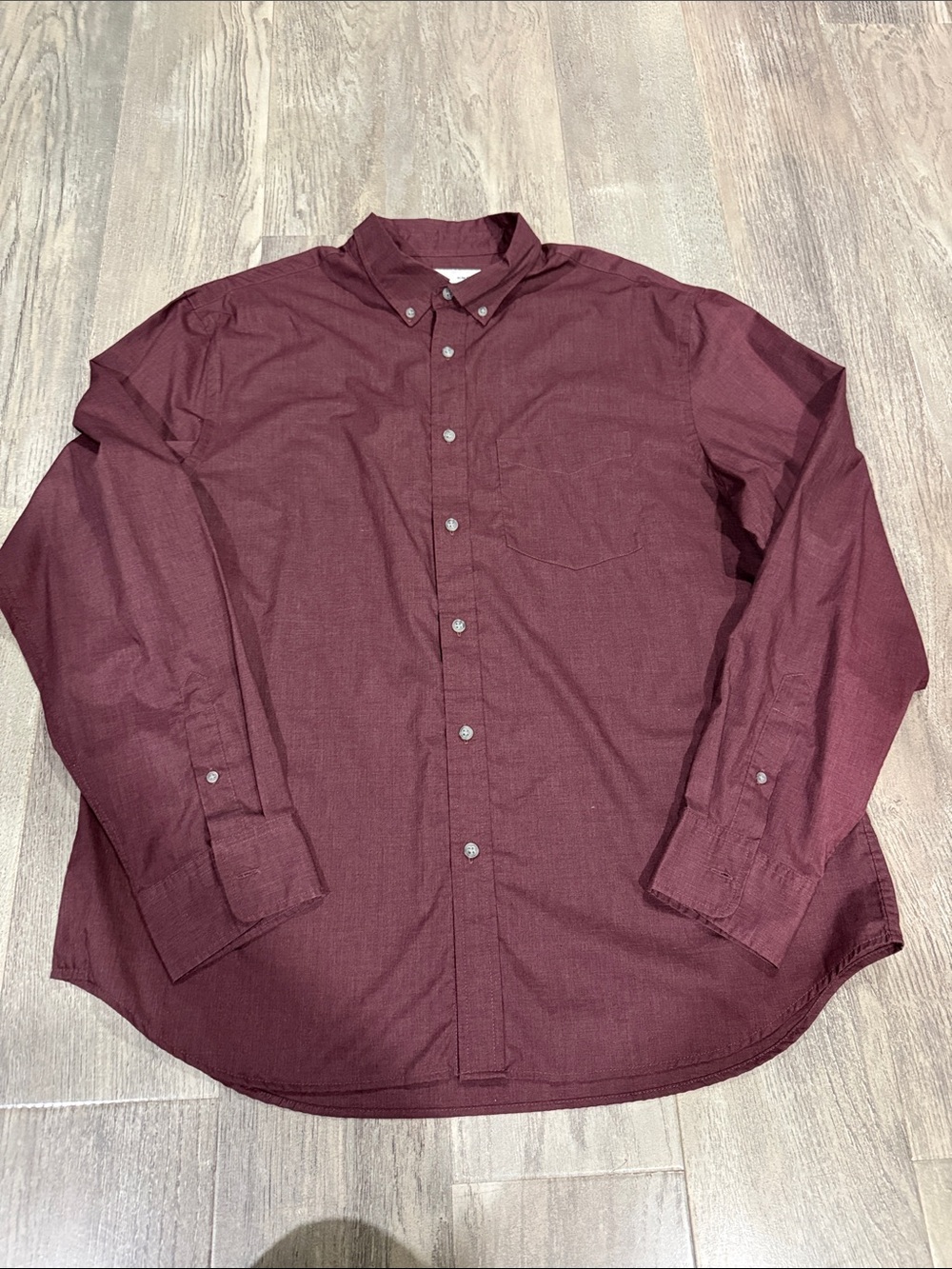 Old Navy Slim Fit Everyday Oxford Button-Down Shirt Burgundy XL